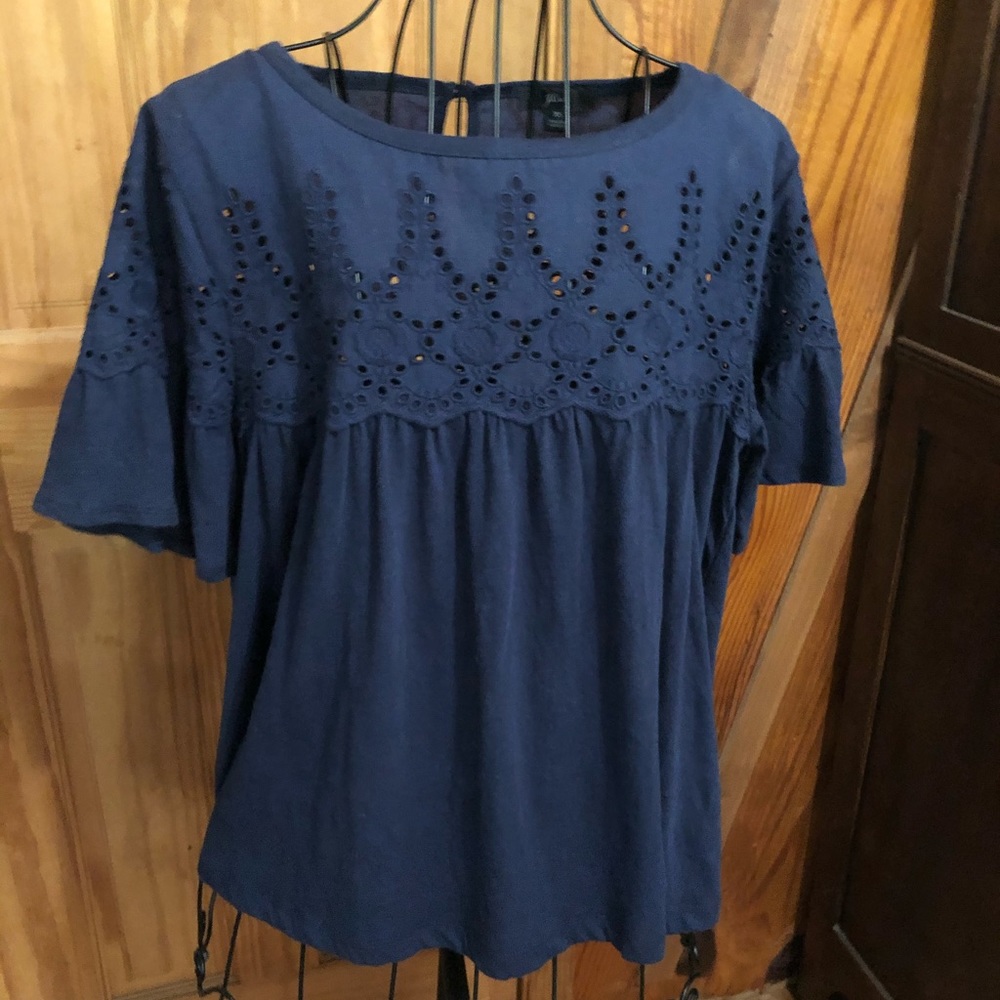 J.Crew Navy Short Sleeve Top XS